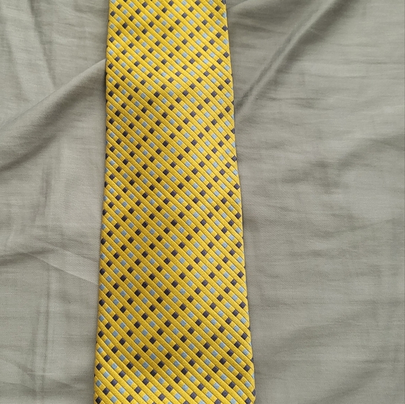 JOS A Bank Yellow Blue Square Tie - Picture 2 of 4